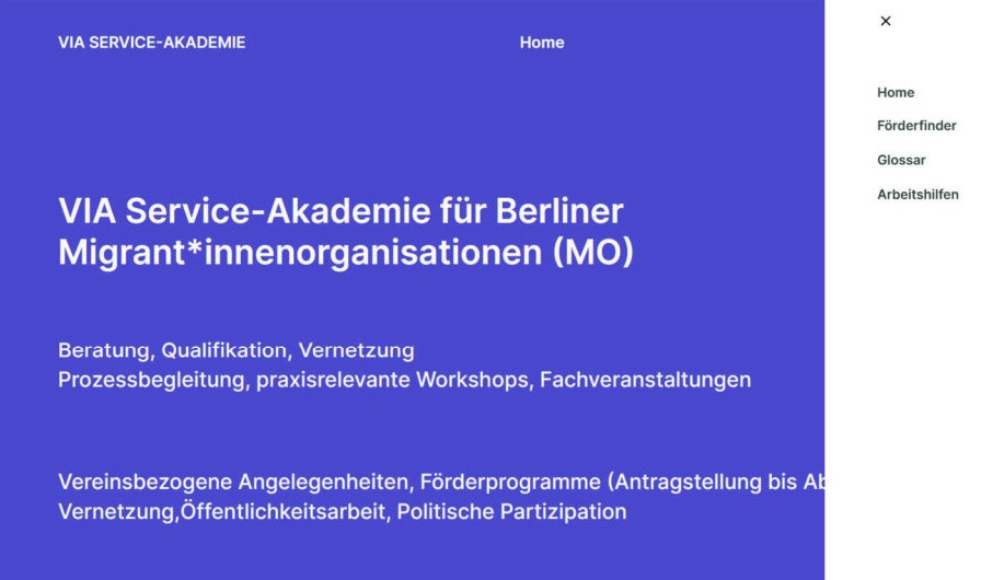 Neue Webseite der VIA Service-Akademie für MO